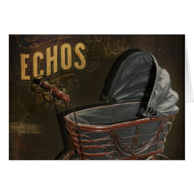 Cartão Carruagem do carrinho de bebê do Victorian do (Frente Horizontal)