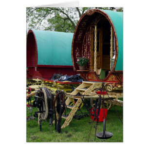 Cartão carruagens ciganas