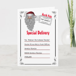 Cartão Carta aos Papais noeis do Polo Norte a partir de f