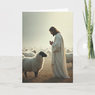 Cartão Carta Cena da Ovelha do Pastor Suave