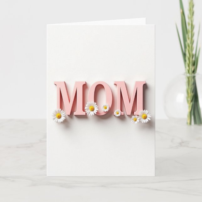 Cartão Carta Cor-de-Rosa da Mãe Mais Querida (Frente)
