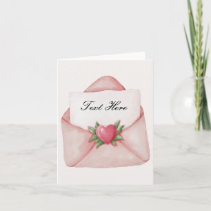 Cartão Carta de amor do coração com texto personalizado 