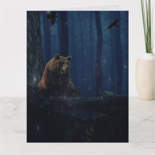 CARTÃO CARTA DE ANIVERSÁRIO GRANDE FANTASIA COM URSO CINZ