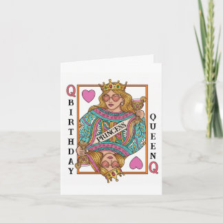 Cartão Carta de Baralho Personalizada da Rainha de Aniver
