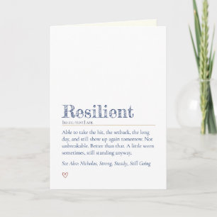 Cartão Carta de Bootcamp de Casa, Definição de Resiliente