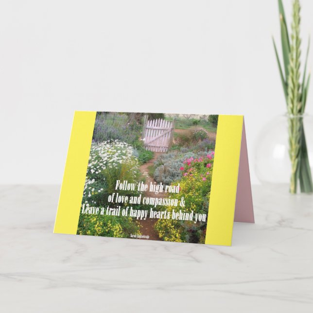 Cartão Carta de Jardim de Flores de Citação de Amor e Com (Frente)