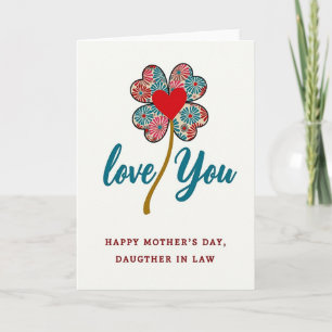 Cartão Carta de Mãe para Nora Filha Elegante