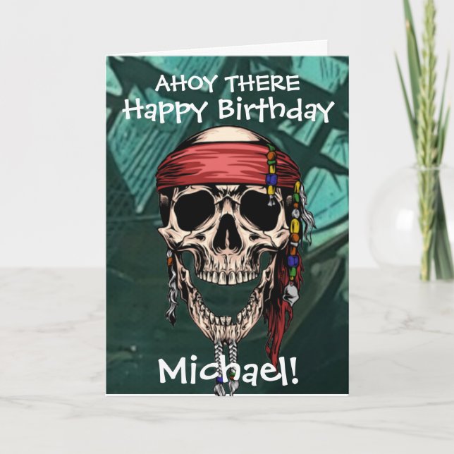 Cartão Carta de Navio do Capitão Caveira Fantasma Pirata (Frente)