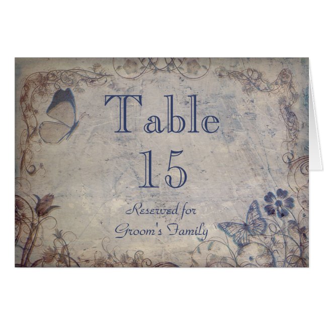 Cartão Carta de Nome de Assento de Mesa Vintage Elegante (Frente horizontal)