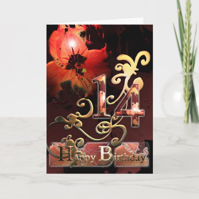 Cartão Carta de ornamentado de aniversário da Lily Dream  (Frente)