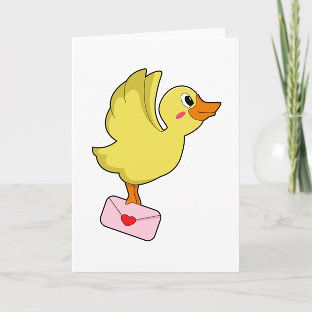 Cartão Carta de pombo mensageiro de pato (Frente)