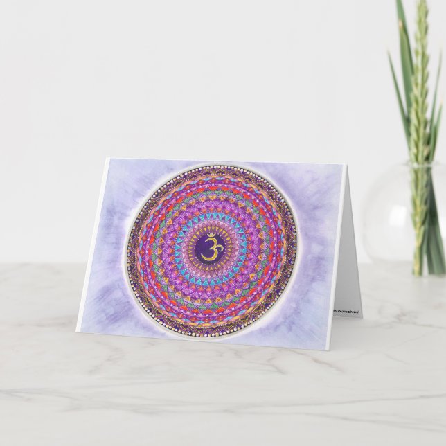 Cartão Carta de Saudação da Crown Chakra Mandala (Frente)