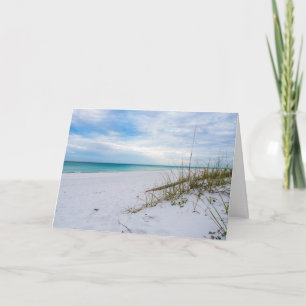 Cartão Carta de Saudação da Manhã da Praia da Areia Branc