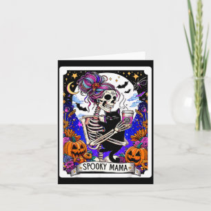 Cartão Carta de Tarot da Mamãe Assustadora Dia das Bruxas