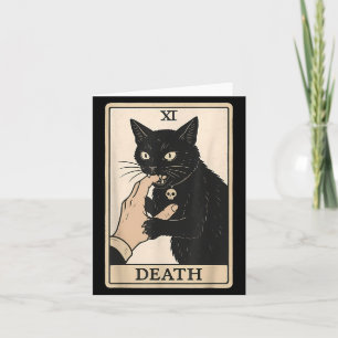 Cartão Carta de Tarot da Morte Gato Preto Halloween Bruxa