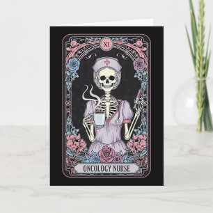 Cartão Carta de Tarot de Enfermeira de Oncologia Esquelet