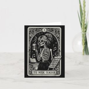 Cartão Carta de Tarot de Professor de Música Esqueleto En