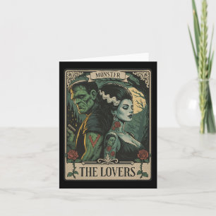 Cartão Carta de Tarot dos Amantes de Monstros Gótico Fran