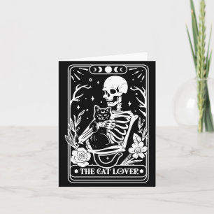 Cartão Carta de Tarot Esqueleto Os Amantes de Gato Preto