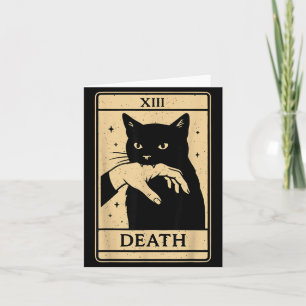 Cartão Carta de Tarot Gato Preto Oculto Bruxa Gato Preto