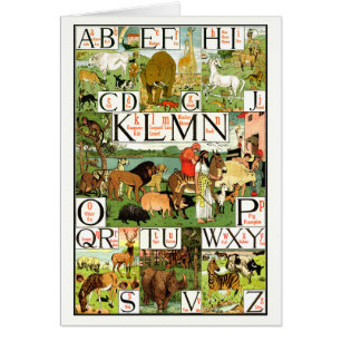 Cartão Carta do alfabeto de ABC de Noah em inglês