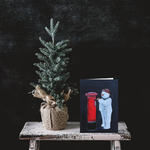 Cartão Carta do Boneco de Neve para a Pintura de Natal de