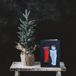 Cartão Carta do Boneco de Neve para a Pintura de Papai No