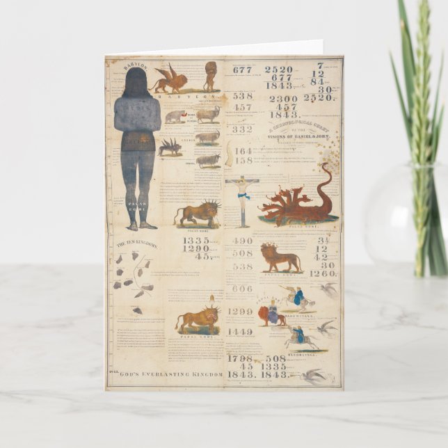 Cartão Carta do Millerite que prevê o retorno 1843 do (Frente)