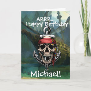 Cartão Carta do Navio Fantasma do Capitão Caveira Pirata