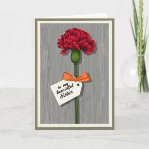 Cartão Carta Irmã Crimson Blossom