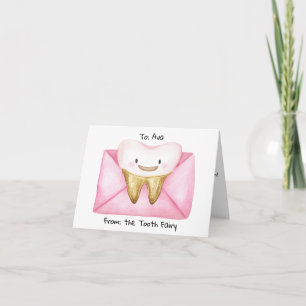 Cartão Carta Personalizada da Fada dos Dentes