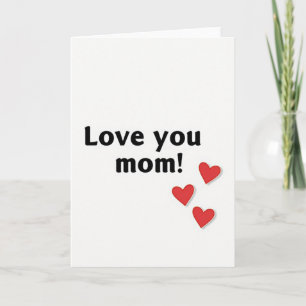 Cartão Carta Simples Corações Amo Você Mamãe