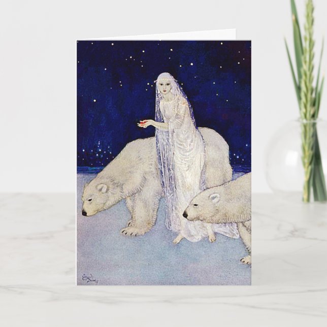 Cartão Cartão: A donzela da neve por Edmund Dulac (Frente)