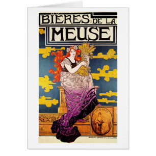 Cartão Cartão: Arte do vintage - de "la Meuse Bieres de 