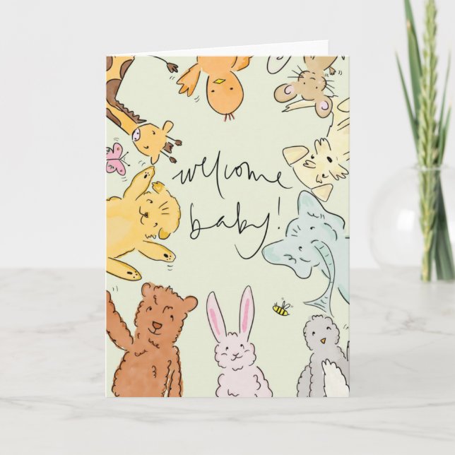 Cartão Cartão-bebê bem-vindo (Frente)