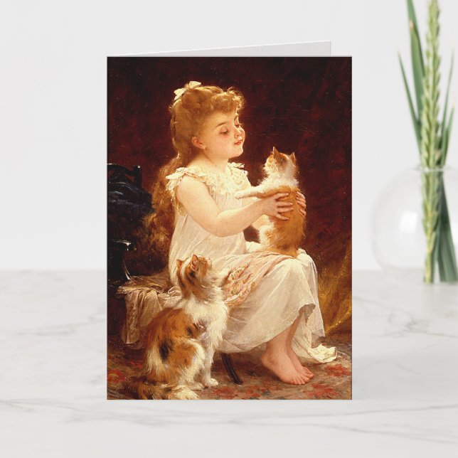Cartão Cartão: Brincando com o Gatinho (Frente)