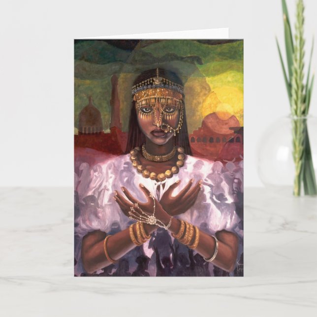 Cartão "Cartão de Kwanzaa da majestade africana" (Frente)