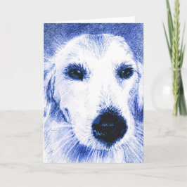 Cartão Cartão: Desenho azul do cão