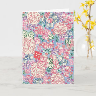 Cartão Cartão. Design "Roses Blue Background"