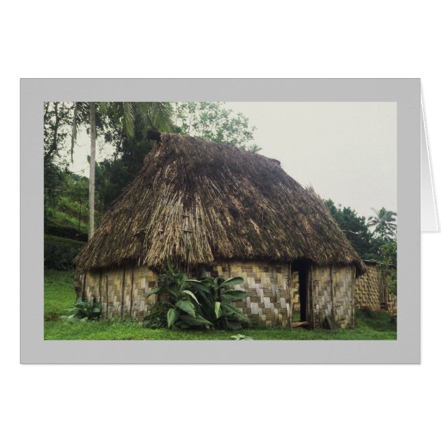 Cartão Cartão, Fijian Bure, Naitauvoli, Viti Levu (Frente Horizontal)