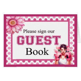 Cartão Cartão-guia de câncer da mama, rosa e Bonito