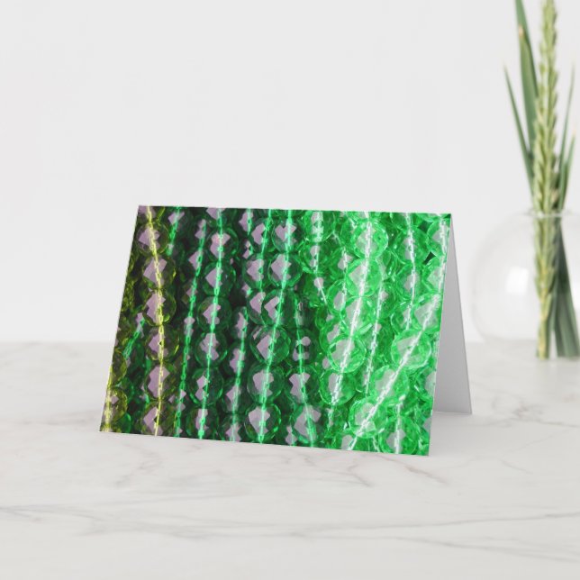 Cartão Cartão, "miçanga verde " (Frente)