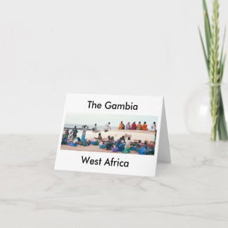 Cartão Cartão, "na praia, Gambia, África ocidental "