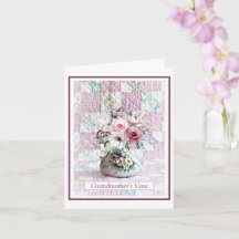 Cartão; Pensamento dobrado do vaso da sua avó