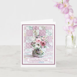 Cartão Cartão; Pensamento dobrado do vaso da sua avó