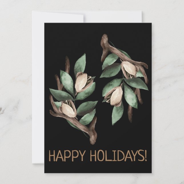 Cartão Cartão-postal com ramificação verde (Frente)