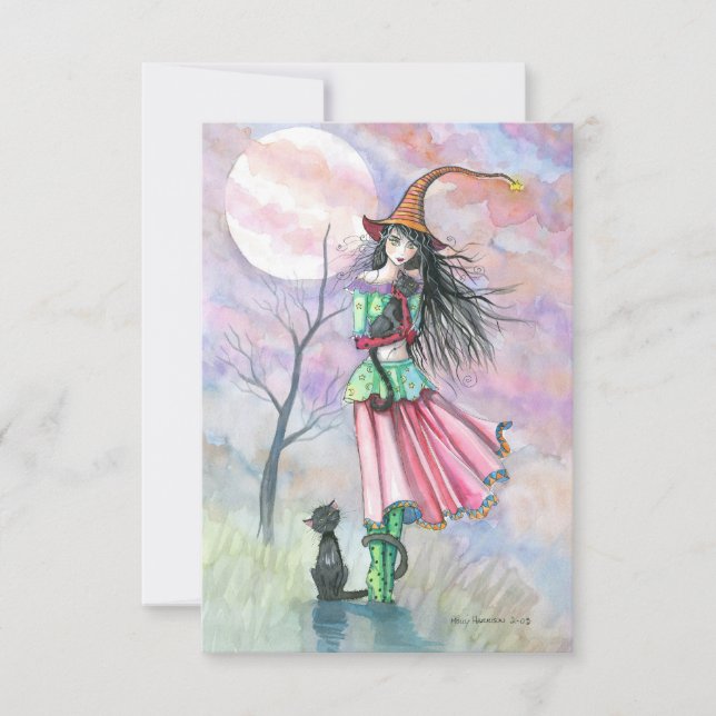 Cartão Cartão-postal de Dia das Bruxas Inquieto (Frente)