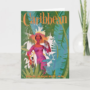 Cartão Cartão-postal de Viagem de Caribe de de linha aér