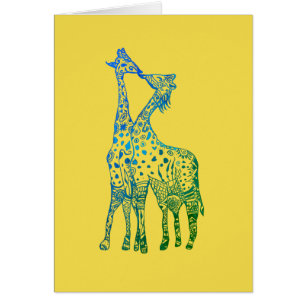 Cartão Cartão-postal do Kiss Girafes African Giraffe