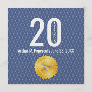 Cartão Cartão-presente de aniversário de 20 anos de marco